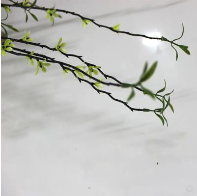 Simulation of Green Plant Willow Branch Willow Bud Bud Snow Fake Flower Branch Fragment Gypsophila Living Room Floor Decoration Flower Art