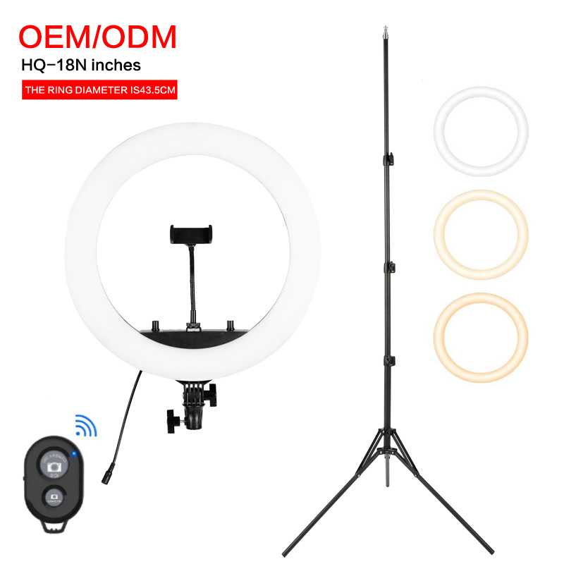 HQ-18-дюймовое LED кольцевое освещение для фотографии, свет для селфи на мобильный телефон, штатив