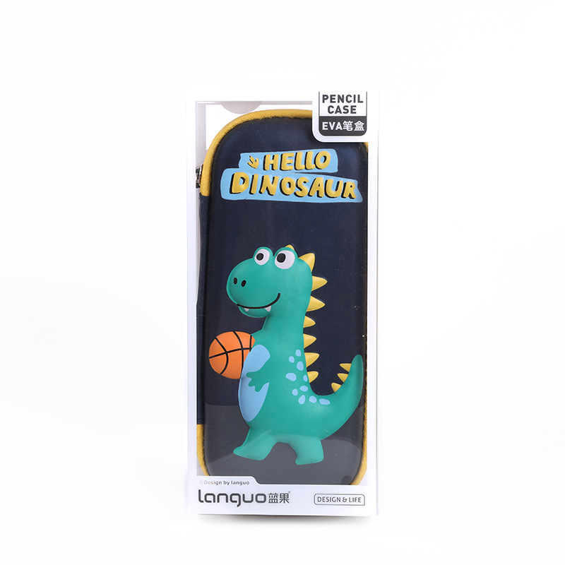 New cartoon empty dinosaur stationery storage bag primary school stationery box in stock pencil case stationery box wholesale