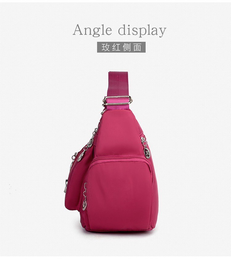 Cross-border Women's Bag Multi-compartment Casual Shoulder Crossbody Bag Fashionable Korean Style Women's Bag Large Capacity Crossbody Bag Nylon Cloth