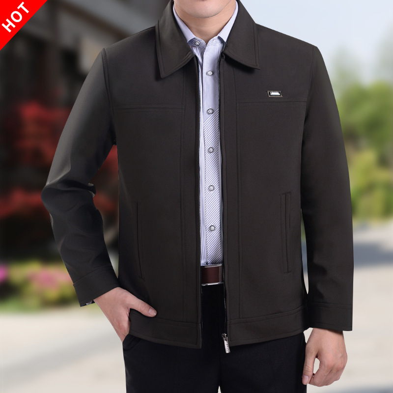 Осеннее пальто для папы осень и зима куртка для мужчин среднего возраста с флисовой подкладкой утолщенная для дедушки 50 лет