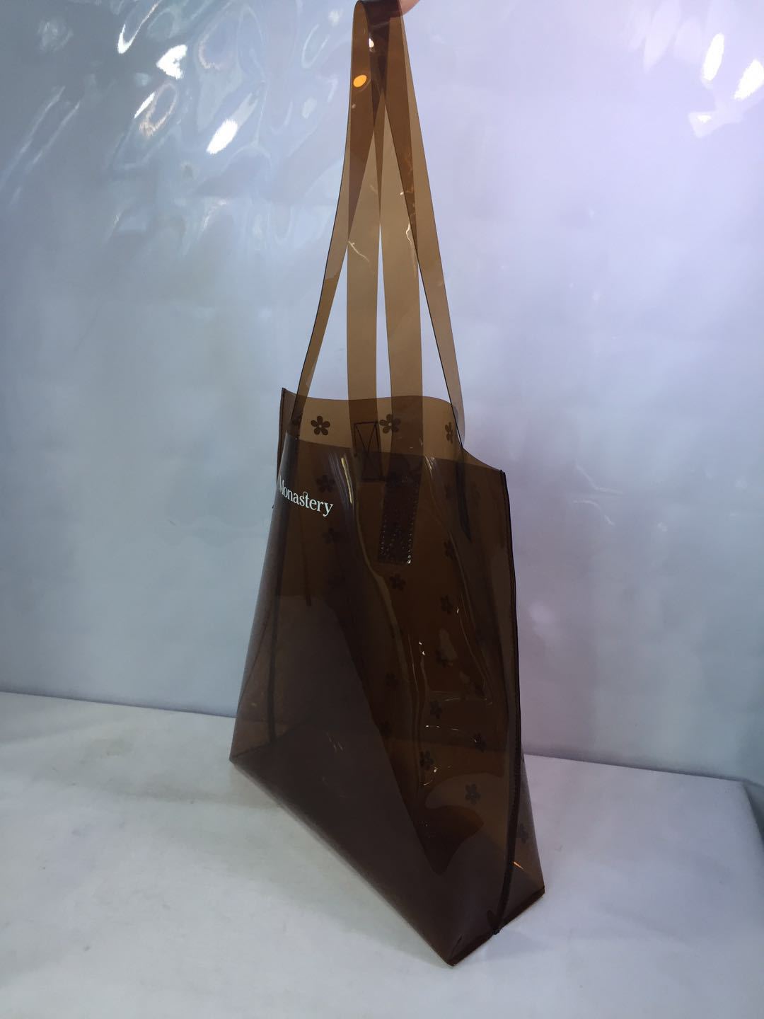 Factory Customized Pvc Waterproof Beach Bag Printed Letters Transparent Jelly Bag Hand-Held Shoulder Bag Customized