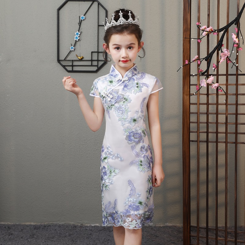 2023 new little girl cheongsam Chinese Tang suit Princess dress children Chinese style dress