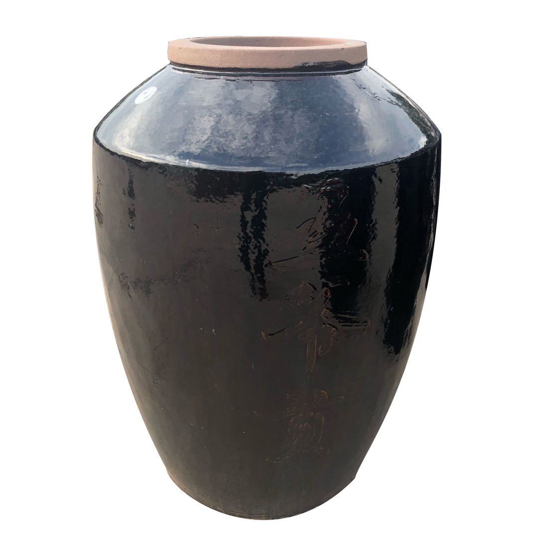 Supply Yixing Black Glaze Ceramic Wine Jar 420.0kg Catties Large Wine Tank Fermentation Cylinder Vinegar Cylinder Wine Storage Tank