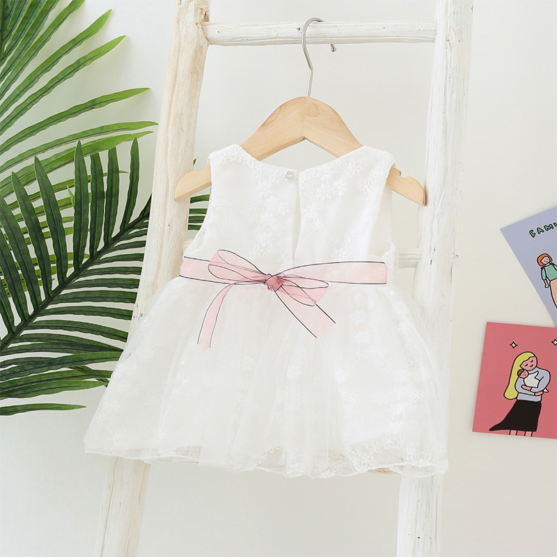 Girls puffy skirt summer children's skirt female baby embroidery flower princess skirt Hundred Days baby a generation of foreign trade