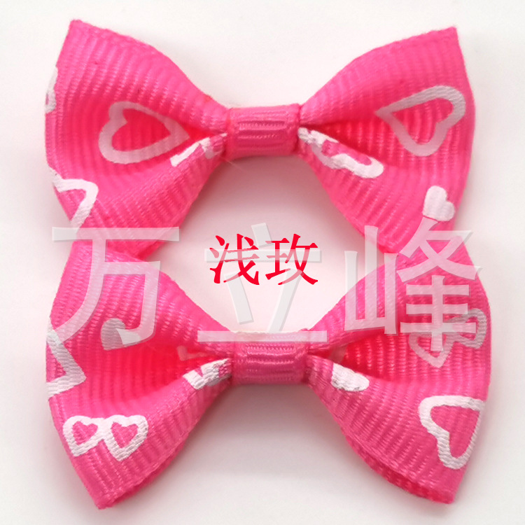 Children's bow clothing jewelry gift accessories professional custom rib printed ribbon bow manufacturer