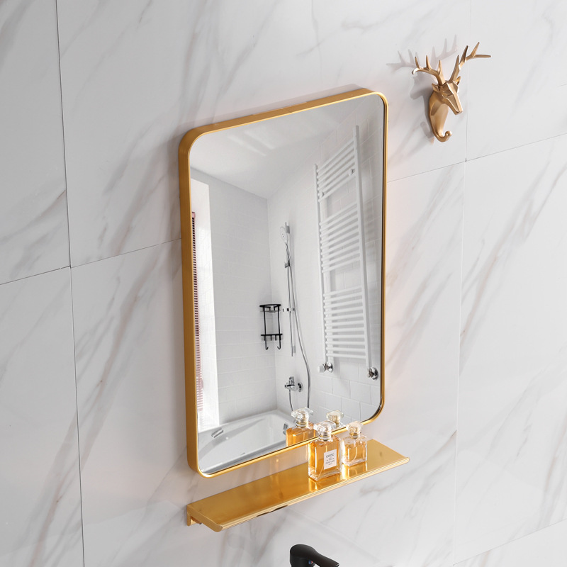 Factory direct modern simple bathroom glass bathroom mirror hotel engineering aluminum alloy makeup mirror wall mirror