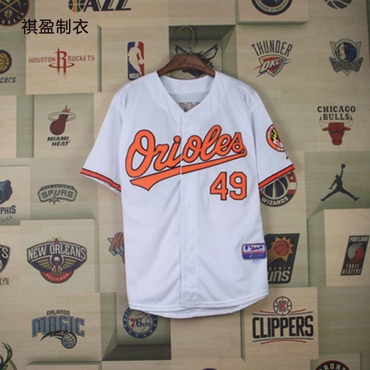 Foreign trade factory processing custom European and American style LOGO embroidery moisture wicking polyester quick-drying sports short-sleeved baseball suit