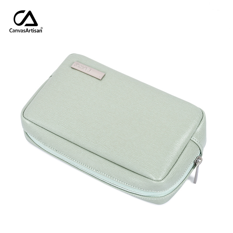 Canvasartisan PU Accessories Bag Mobile Phone Charging Treasure Power Cord Mobile Hard Disk Mouse Digital Storage Bag