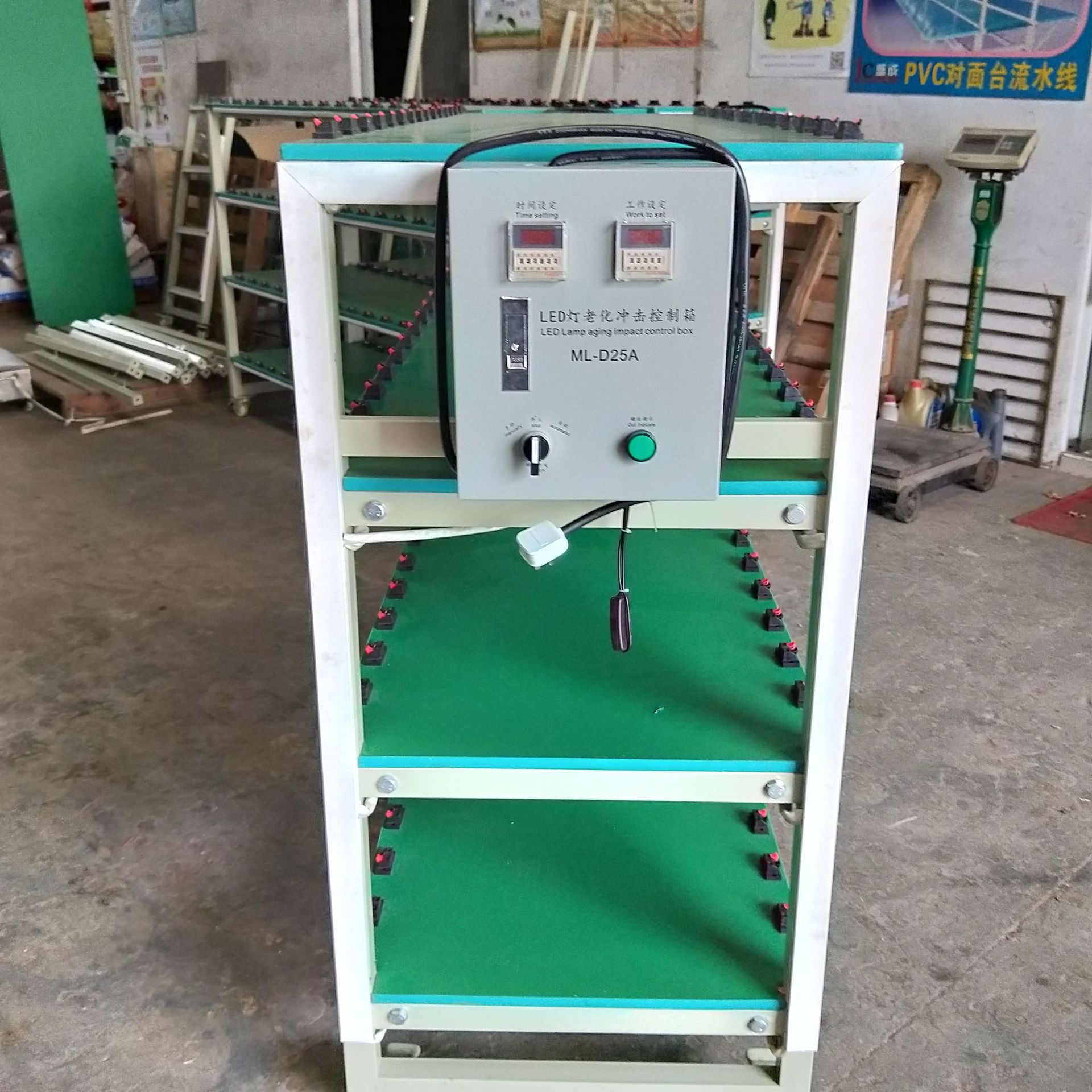 Guangdong Zhongshan factory makes LED downlight ceiling lamp aging car workshop movable four-layer aging rack