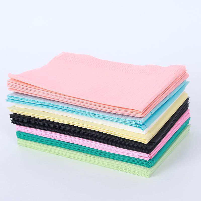 SOURCE Factory wholesale disposable oral bib color square scarf consumables support mixed color packaging dental scarf