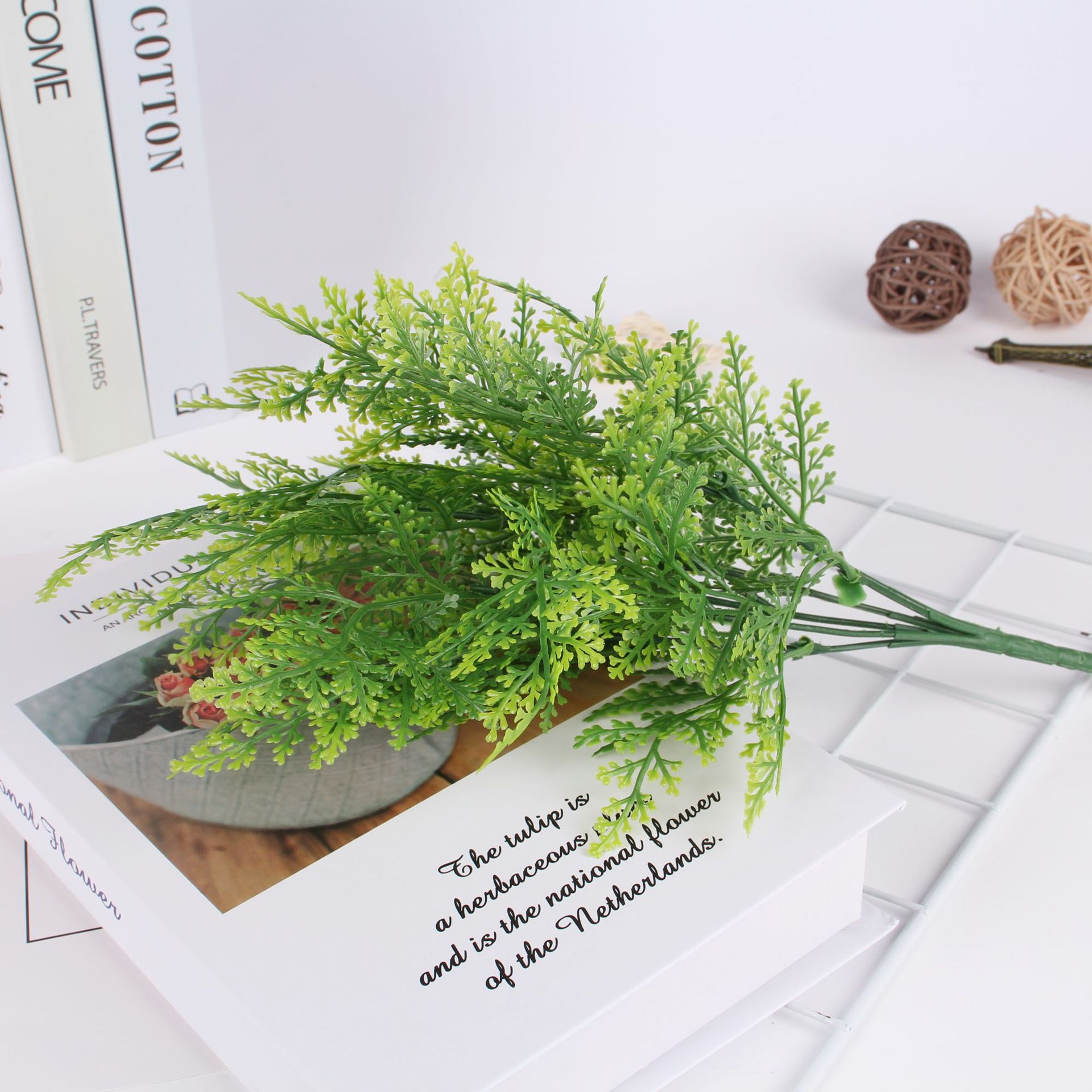 7-fork Adiantum grass pine grass water grass plastic plant wall accessories simulation Persian fern green plant fern
