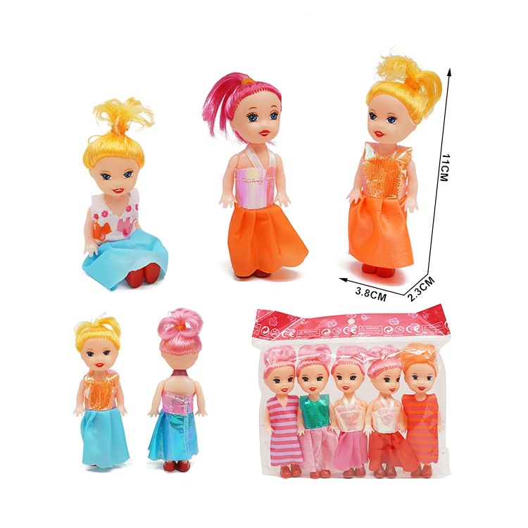 Professional Manufacture Candy Small Toys 3inch Doll Princess Card Head Bag Small Doll Candy Toys Promotional Small Gifts