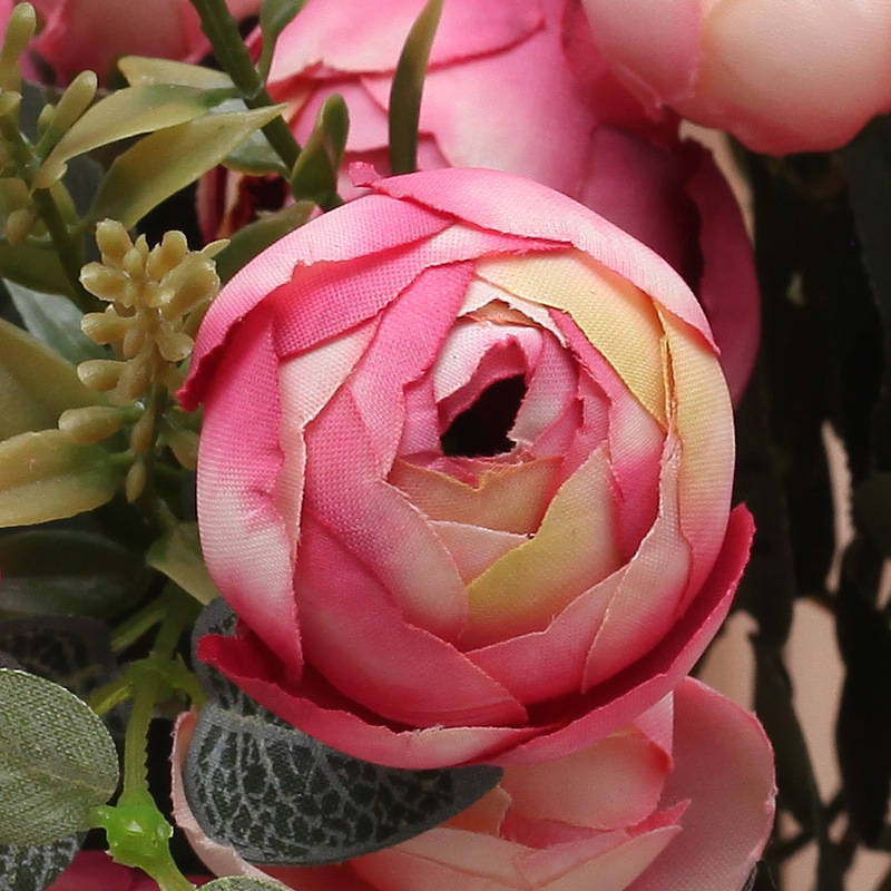 Cross-border floral European-style artificial flower 10 tea rose love Tea Bud ornaments home decoration fake flower plastic flower