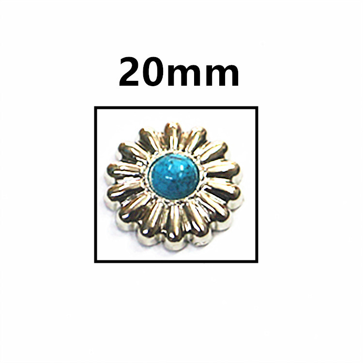 Factory direct 20mm flat chrysanthemum cloth buckle decorative buckle vintage wallet coin buckle handmade DIY leather buckle