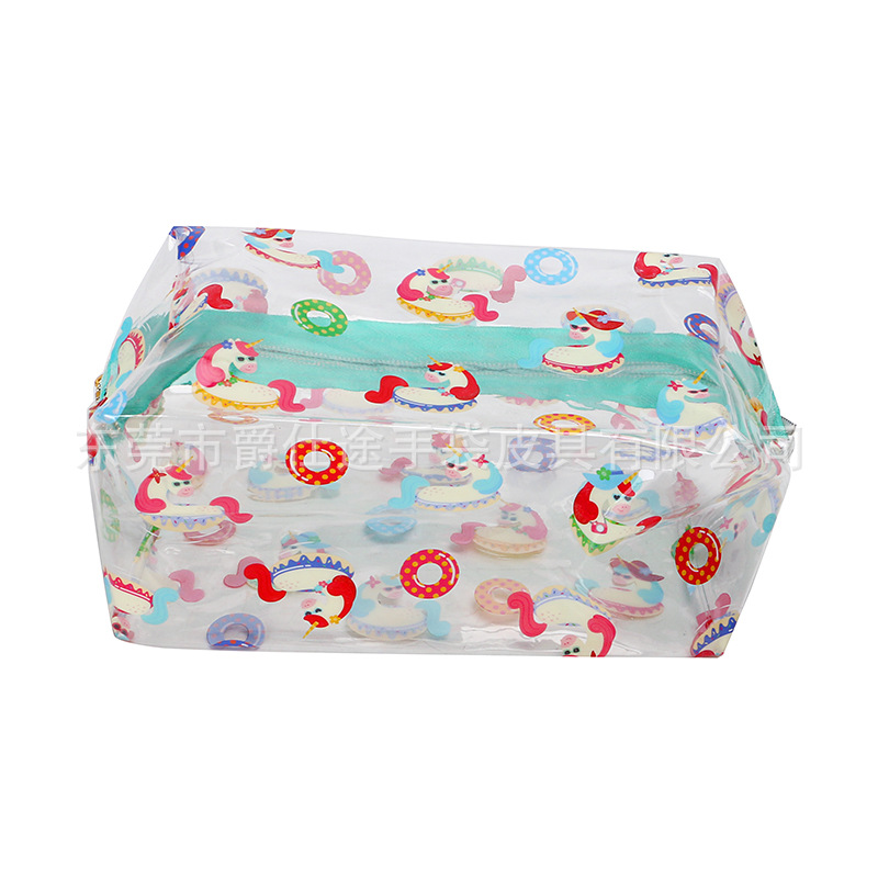 Korean creative PVC cosmetic bag environmental printing PVC storage bag convenient PVC washing bag