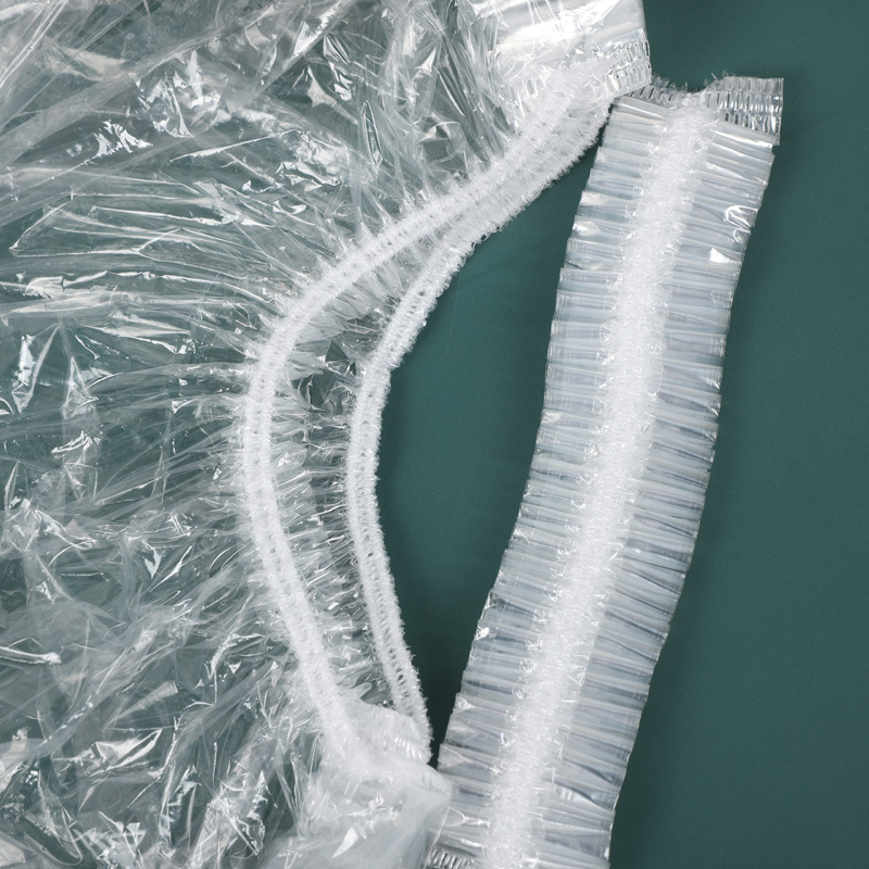 White Transparent Disposable Hair Cap Hairdresser Thickened Disposable Bar Shower Cap Kitchen Oil-proof Shower Cap Set