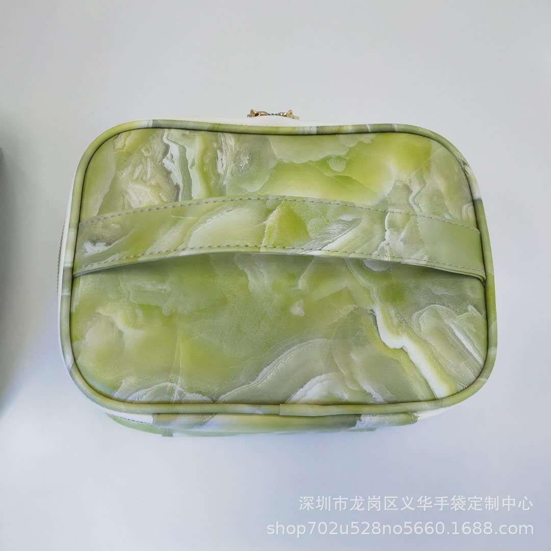Manufacturers supply a large number of Congyou marble PU cosmetic bag three-piece transparent storage multi-functional travel wash