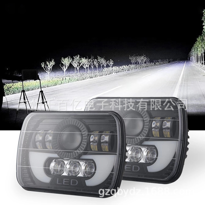Suitable for jeep Wrangler TJ Cherokee headlight 5x 7 square light 7 inch square light truck headlight pickup modification light