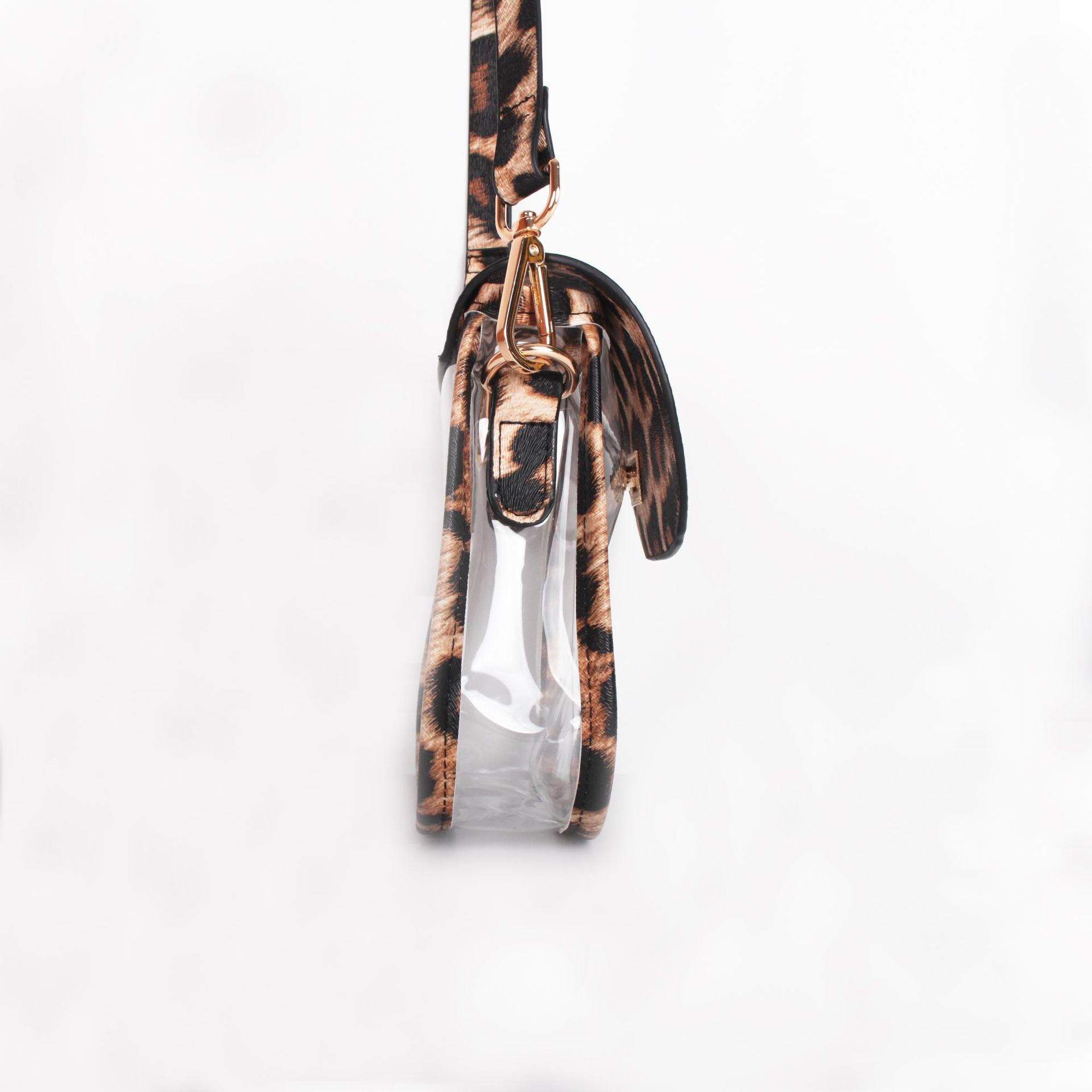 Customized all kinds of new transparent PVC shoulder bag fashion shoulder leopard print women's bag western style all-match messenger bag