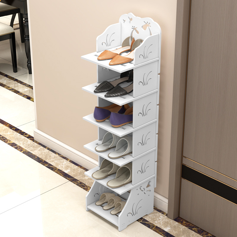 Shoe Rack Multi-layer Simple Household Economical Storage Rack White Shoe Cabinet Door Small Shoe Rack Dormitory Storage Rack