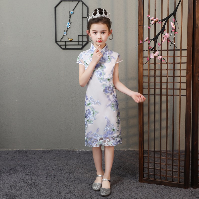 2023 new little girl cheongsam Chinese Tang suit Princess dress children Chinese style dress