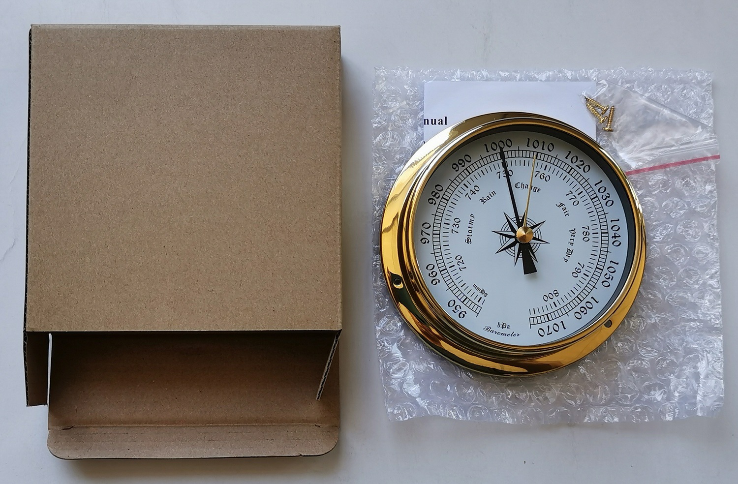 B9115-D115 Copper Shell Barometer, (empty Box Barometer, Boat Barometer)