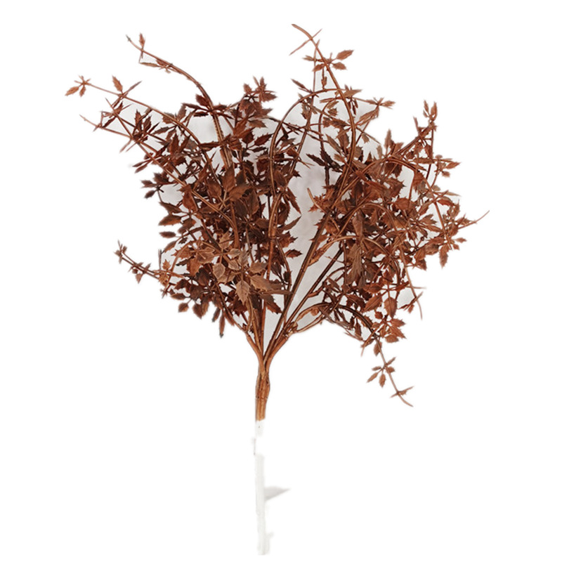 Simulated Plastic Rose Grass Mist Small Handle Crushed Maple Leaf Base Wedding Road Guide Decorative Flower Arrangement Hotel Layout Floral Art