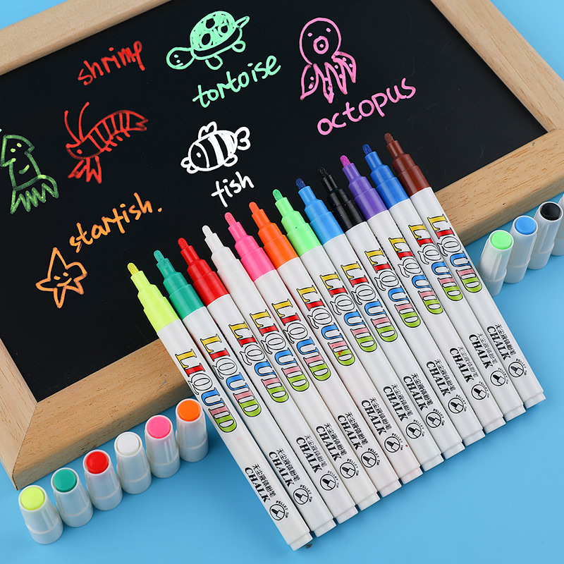 Customized Guangna 2085 Dust-free Liquid Chalk Office Teaching Writing Student Children Brush Black Whiteboard Pen