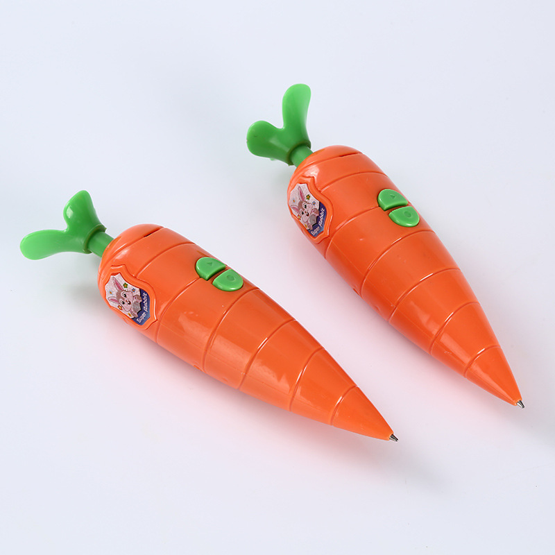 Cartoon Carrot Recording Pen, Learnable Writing Ballpoint Pen, Novel and Creative Early Education Story Machine Toy, Educational