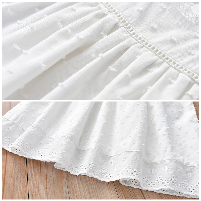 Girls Super Fashionable Lace Vest Dress 2025 New White Skirt Baby Girl K-Style Popular Princess Dress Children's Clothing Trend
