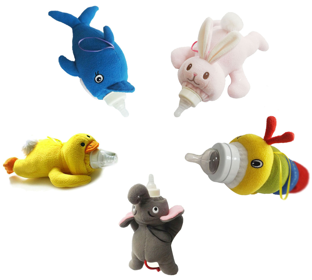 Manufacturer Supplies New Spot Plush Bottle Sets, Animal-Shaped Ducks, Mother and Baby Insulation Products, Feeding Artifacts