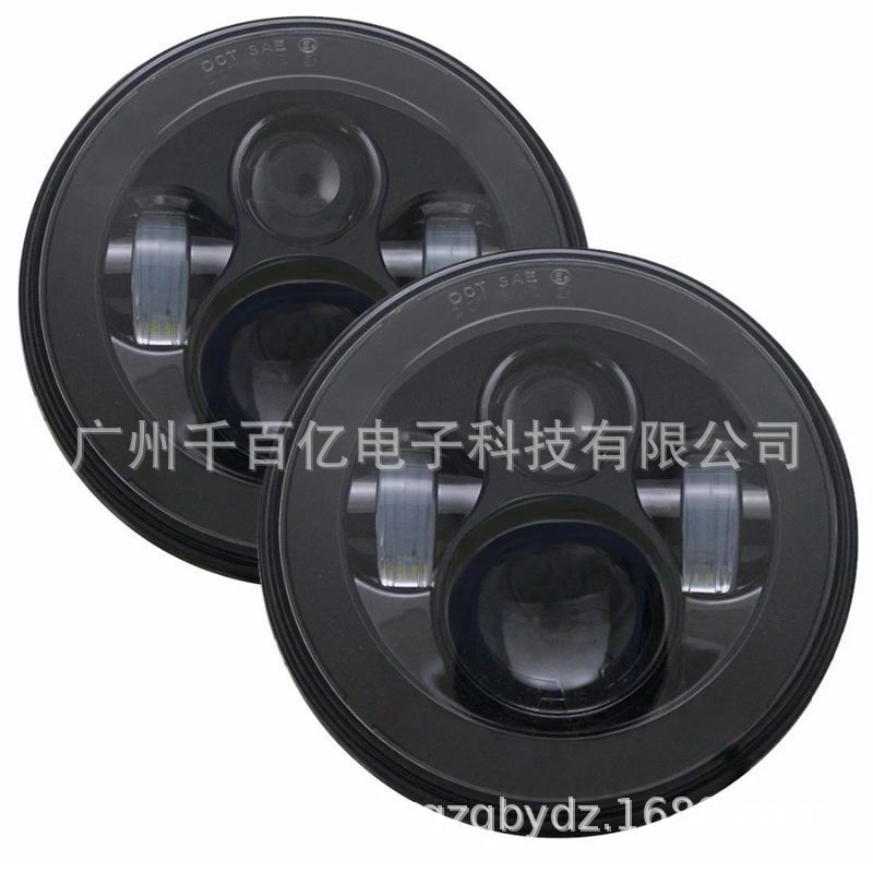 Светодиодная фара 7 дюймов для Jeep Wrangler, светодиодная фара для мотоцикла Harley, модифицированная фара с двухцветной апертурой