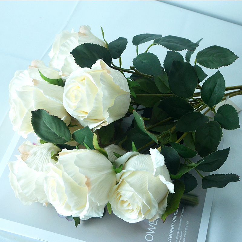 Factory direct supply of 9 Polaroid bouquet of roses fake flowers Valentine's Day wedding hand decoration flowers
