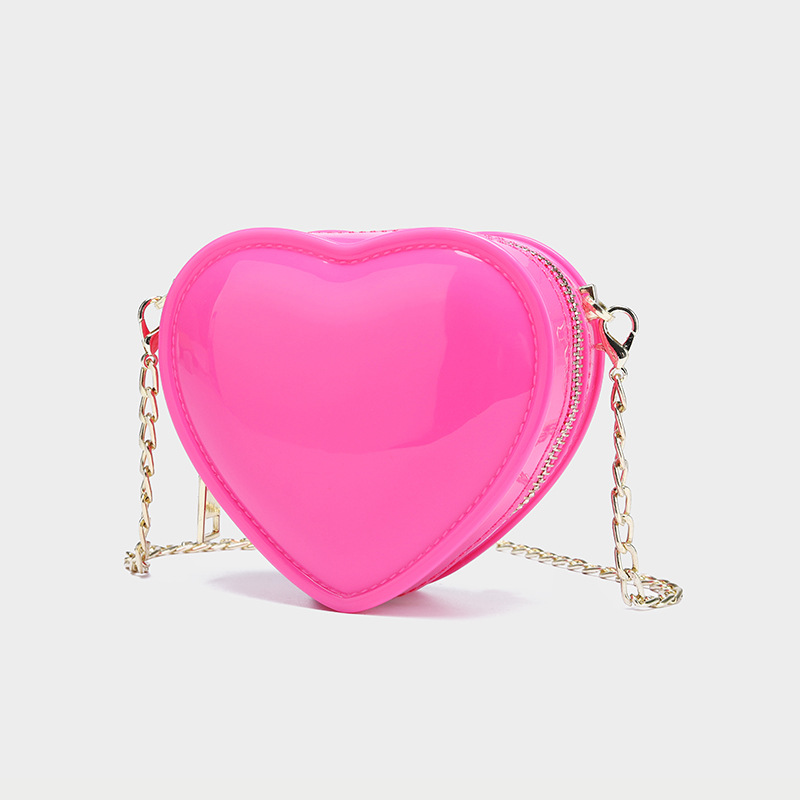 2021 New Love Jelly Bag Red Peach Heart Crossbody Bag Clutch Bag Women's Bag Dinner Mini Chain Small Bag