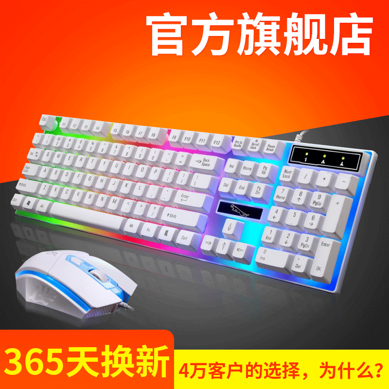 Chasing Leopard G21 проводная USB светящаяся клавиатура и мышь комплект компьютер механическое ощущение подсвеченная клавиатура мышь один комплект