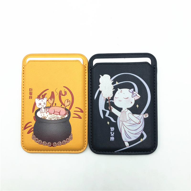 Suitable for Processing Magsafe Card Holder Leather Iphone13 Magnetic Card Holder Apple 12 Mobile Phone Back Sticker Card Holder