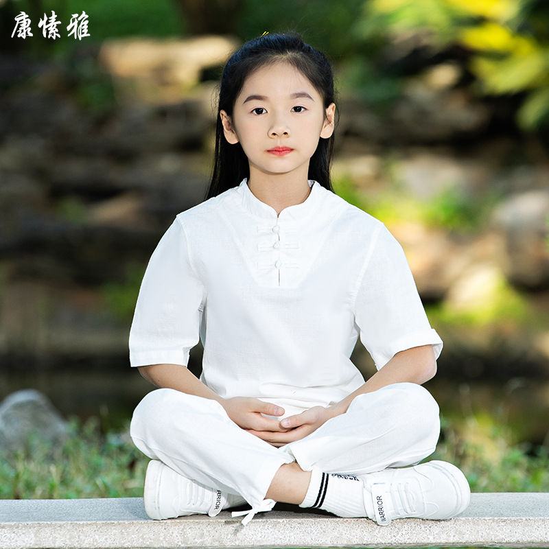 Костюм для практики из стрейчевого хлопка и льна Кан Суя этнический стиль ушу тайцзи костюм для выступлений медитация медитационная одежда