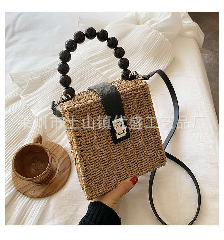 ins Popular Mori Women's Style Literary Fan Xiaoqing Handmade Paper Rope Bag Retro Shoulder Bag Woven Women's Bag Straw Bag