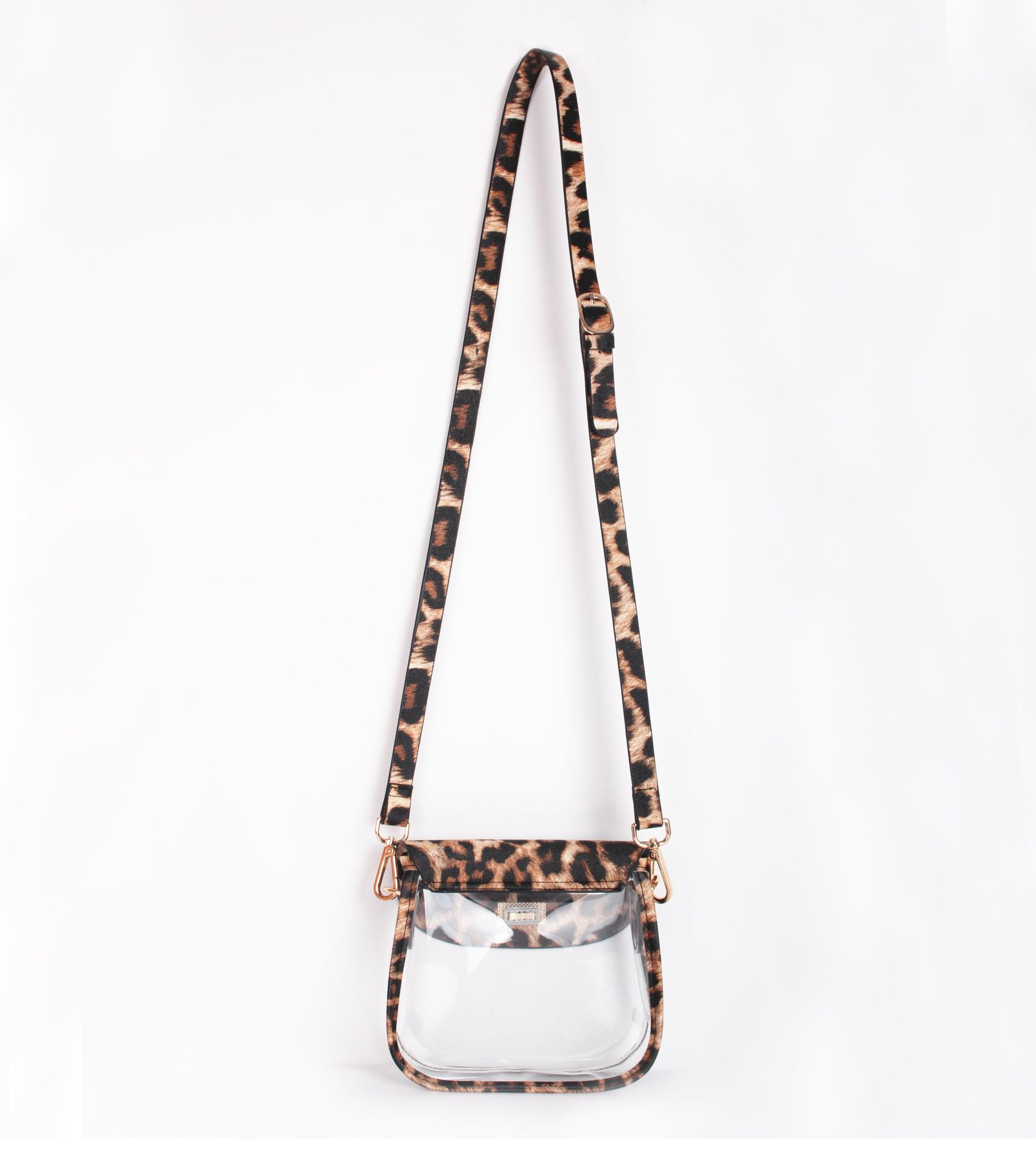 Customized all kinds of new transparent PVC shoulder bag fashion shoulder leopard print women's bag western style all-match messenger bag