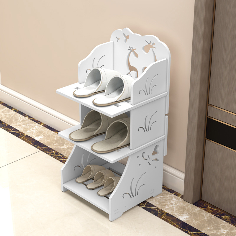 Shoe Rack Multi-layer Simple Household Economical Storage Rack White Shoe Cabinet Door Small Shoe Rack Dormitory Storage Rack