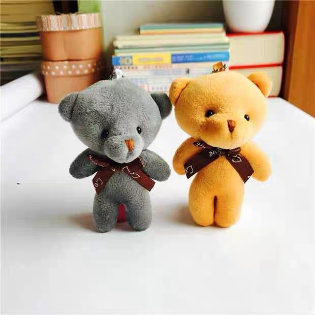 Factory wholesale plush pendant conjoined bear bear bow tie bear bag accessories small gift wholesale