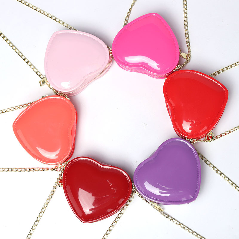 2021 New Love Jelly Bag Red Peach Heart Crossbody Bag Clutch Bag Women's Bag Dinner Mini Chain Small Bag