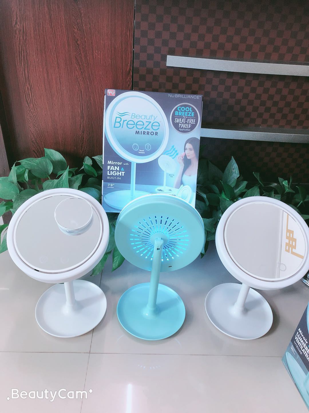 Cross-border three-in-one makeup mirror with fan small mirror creative with fan wind scattered led desktop magnifying glass with light