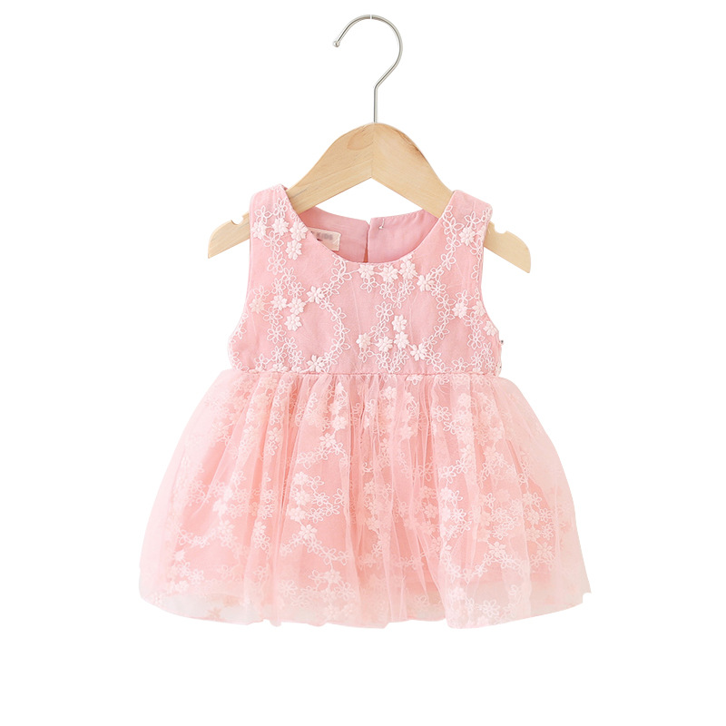 Girls puffy skirt summer children's skirt female baby embroidery flower princess skirt Hundred Days baby a generation of foreign trade