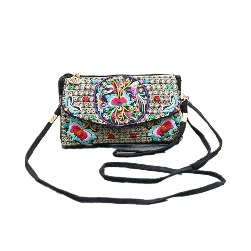 Yunnan Ethnic Style Double-sided Embroidery Bag Embroidery Shoulder Bag Crossbody Bag Clutch Bag Women's Bag Small Bag