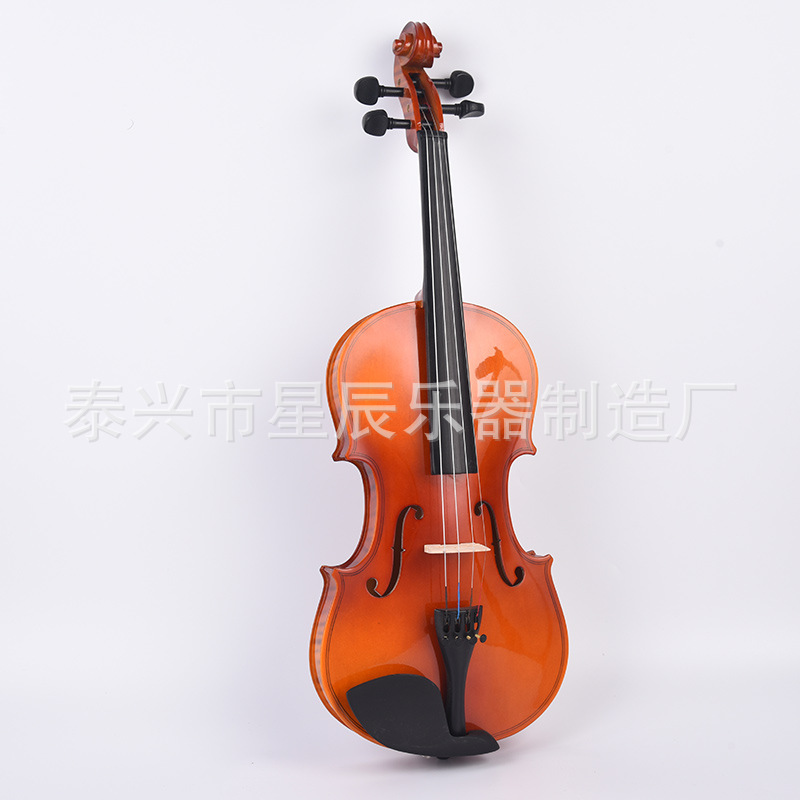 Children Beginner Entry-level Splint Tiger Pattern Bright Light Violin Triangle Conformal Box Packaging Test Grade Violin