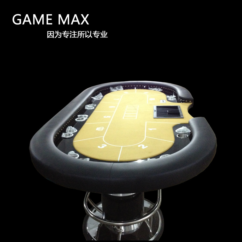 Factory wholesale high-end custom orange decorative marble feet Texas poker table composite plate chips coin table