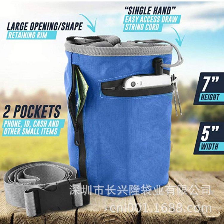 Factory Customized rock climbing magnesium powder bag outdoor sports magnesium powder storage waist bag new non-slip powder bag LOGO