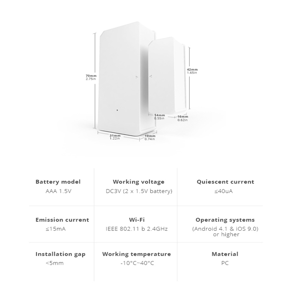 Sonoff DW2 wireless wifi door and window sensor without gateway linkage control smart home cross-border